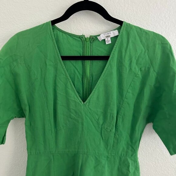 TOME Collective Green Linen Dress - Picture 6 of 9
